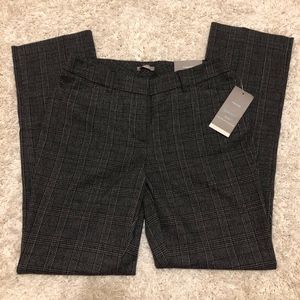 Dark Grey Plaid Women's Dress Pants